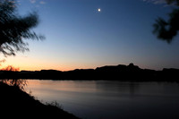 sunset over orange river, looking at namibia from south africa