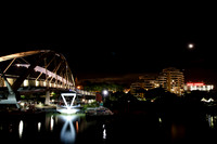 the pedestrian bridge at night