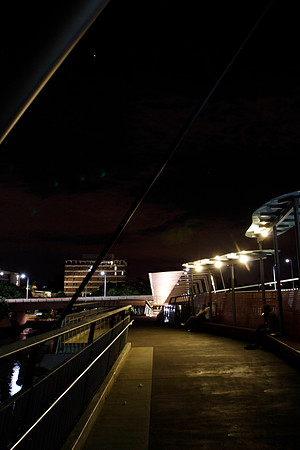 the pedestrian bridge at night
