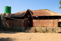 volleyball court and washrooms at orange river campsite (check out diego taking a shower)