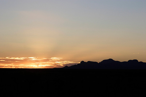 sunset over the olgas