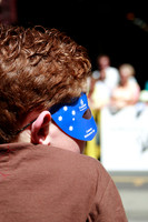 young spectator watching the melbourne cup parade