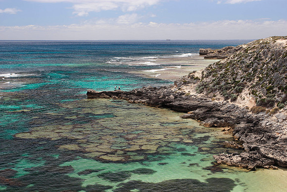 the coastline of rottnest island just off the coast of perth
