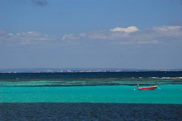 rottnest island with perth in the background