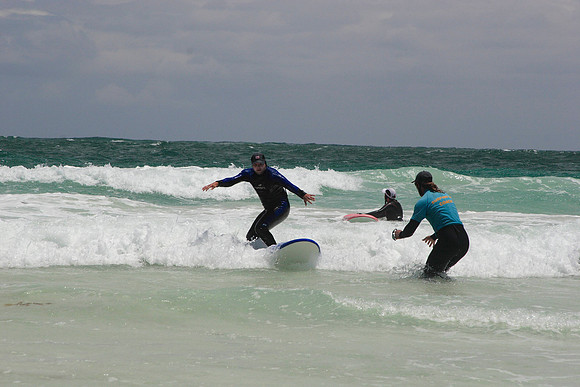 rick attempting to surf (look out dude!)