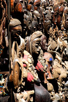 african masks and ornaments for sale at greenmarket square in the city centre