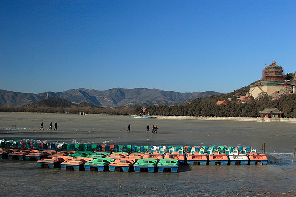 the frozen lake at the summer palace