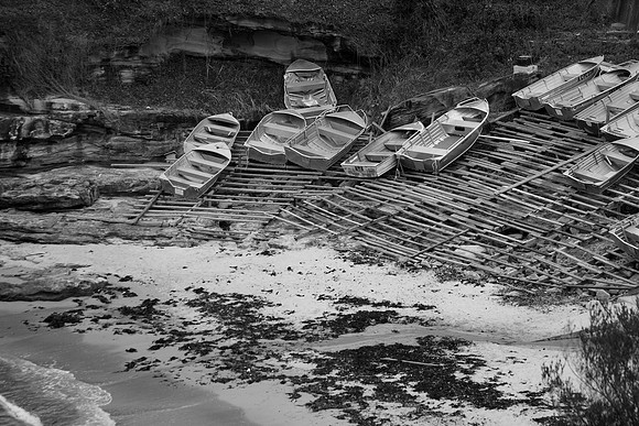 boat launch at one of the many coves along the coast from Bondi beach to Coogee beach