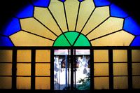 stained glass window inside san augustin church museum