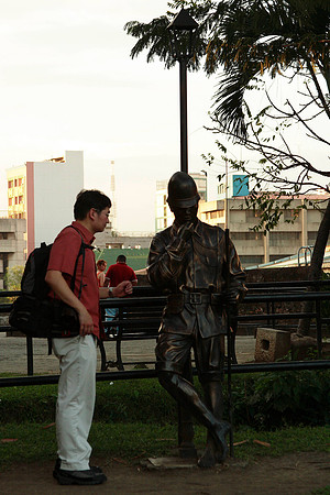 jay asking the statue for advice
