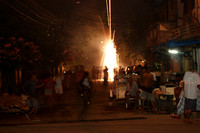 street scene on new years eve