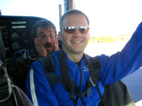 rick getting ready for the jump, the instructor isn't looking so confident