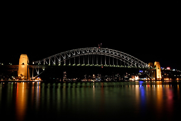 harbour bridge at night