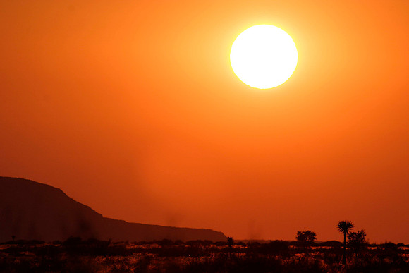 colourful sunrise in the namib desert