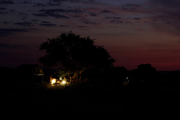 enjoying the evening around the campfire