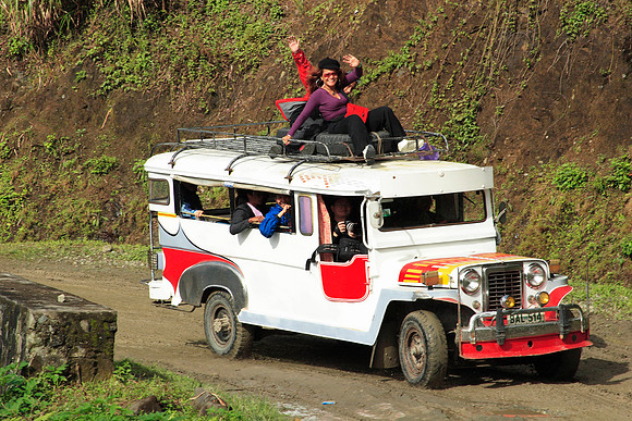 our tour riding on top of the jeepneys