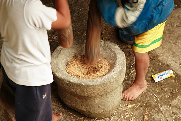 pounding rice