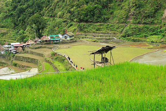 looking down on the village